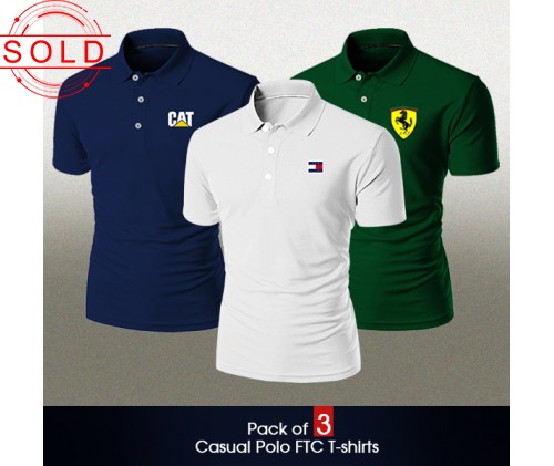 Pack of 3 Casual Polo FTC T-shirts
